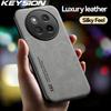 KEYSION Luxury PU Leather Case for HONOR X9c 5G X9c Smart Silicone+PC Shockproof Phone Back Cover for Huawei Honor Magic 7 Lite 5G