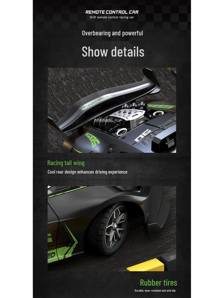 Детская гоночная машинка на радиоуправлении - Четырехканальная перезаряжаемая высокоскоростная, прочная модель-игрушка для мальчиков