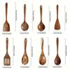 8pcs Natural Teak Wooden Spoons for Cooking Set of Kitchen Utensils for Durable Cooking Perfect for Back To School Supplies
