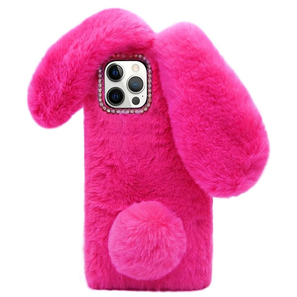 Пушистый чехол в виде кролика на iPhone 13 Pro Max 11 Pro 12 Pro Max XR XS MAX Samsung S21 Note 20 Ultra S20 Plus S20FE A51 A71