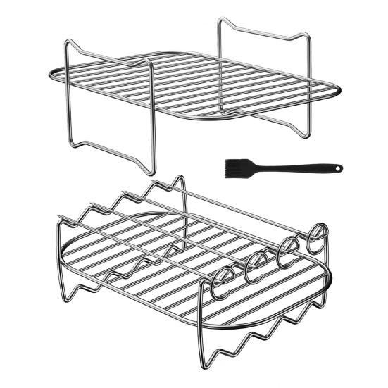 Air Fryer Rack Stainless Steel Dehydrator Grill Enhanced Airflow Design Air Fryer