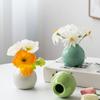 Mini Ceramic Vase Solid Color Glazed Flower Vase Desktop Decor Miniature Bud Vase for Small Hydroponic Plants Flowers Office Living Room Bedroom