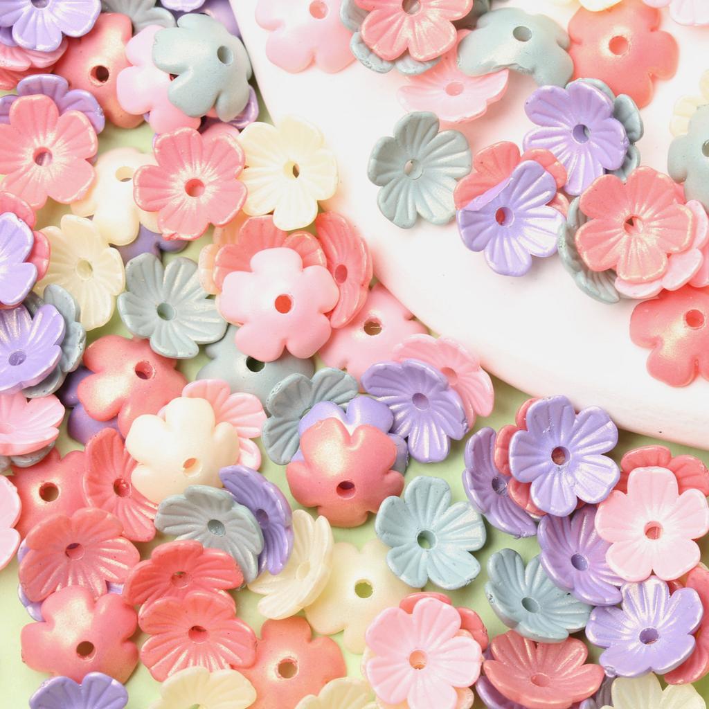 80 шт 10,5 мм модные цветочные бусины акриловые пятилепестковые цветочные бусины DIY материалы для ручной работы серьги-заколки для волос изготовление ювелирных изделий