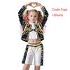 Kids K-pop Rumi Zoey Mira Cosplay Huntrix Costume 3D Print Demon Hunters Mira Stage Costumes Child Halloween Party Clolthes Set