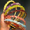 Fashion Hair Jewelry Natural Stone Ethnic Amethyst Hair Hoop Raw Quartz Crystal Headband Colorful Stone Stone Tiara