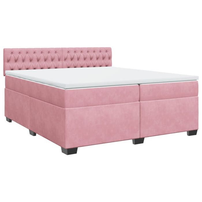 Maison Exclusive - Sommier à lattes de lit avec matelas Rose 200x200 cm Velours