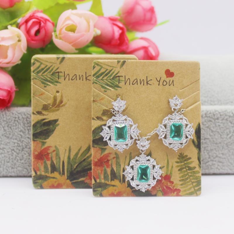 50/100 шт. 5.1X6.3 см белая/крафт-бумага, демонстрационная карточка с серьгами и ожерельем