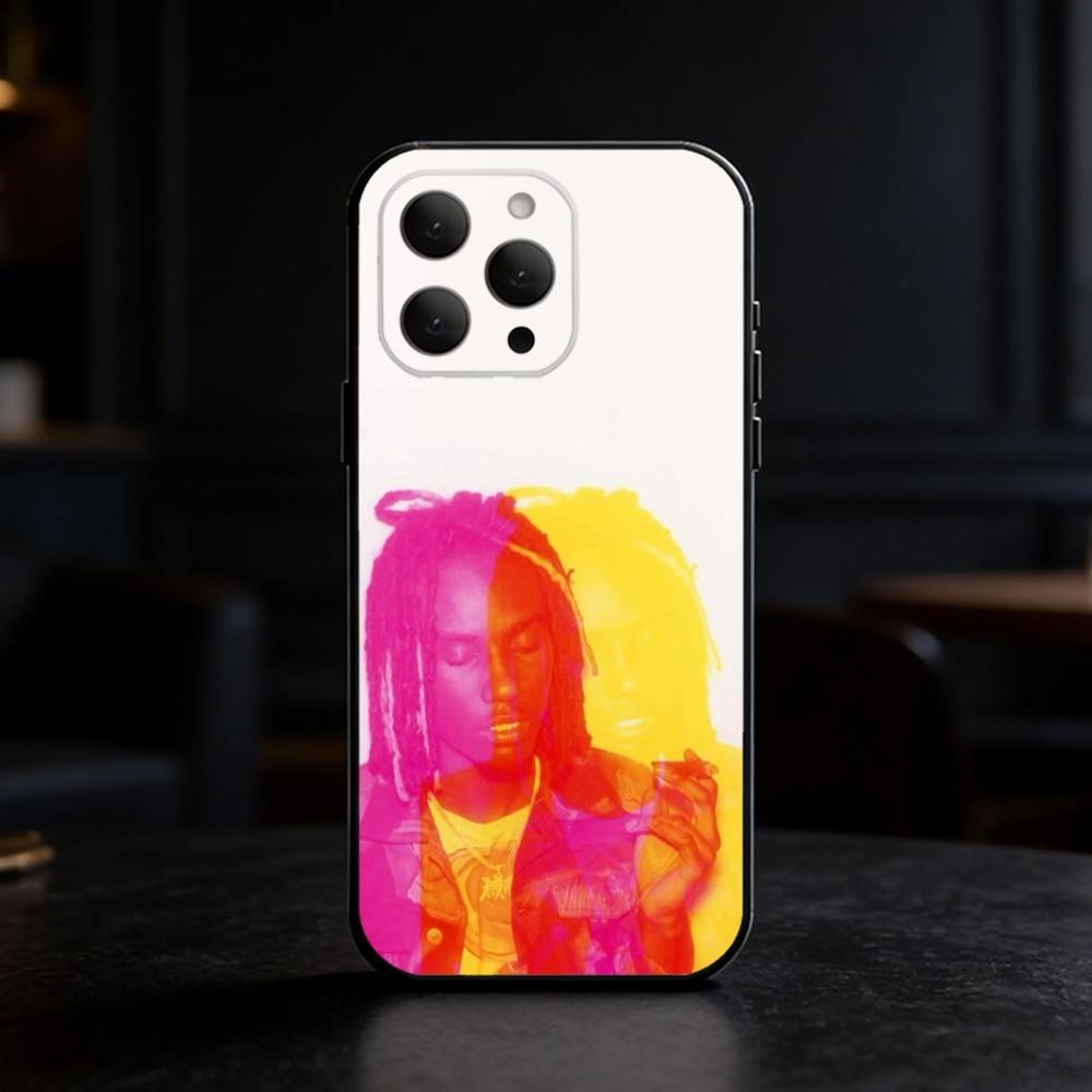 Чехол для телефона Rapper O-OsamaSon для iPhone 17,16,15,14,13,12,11 Plus,Pro,Max,Mini Силиконовый черный Мягкий чехол