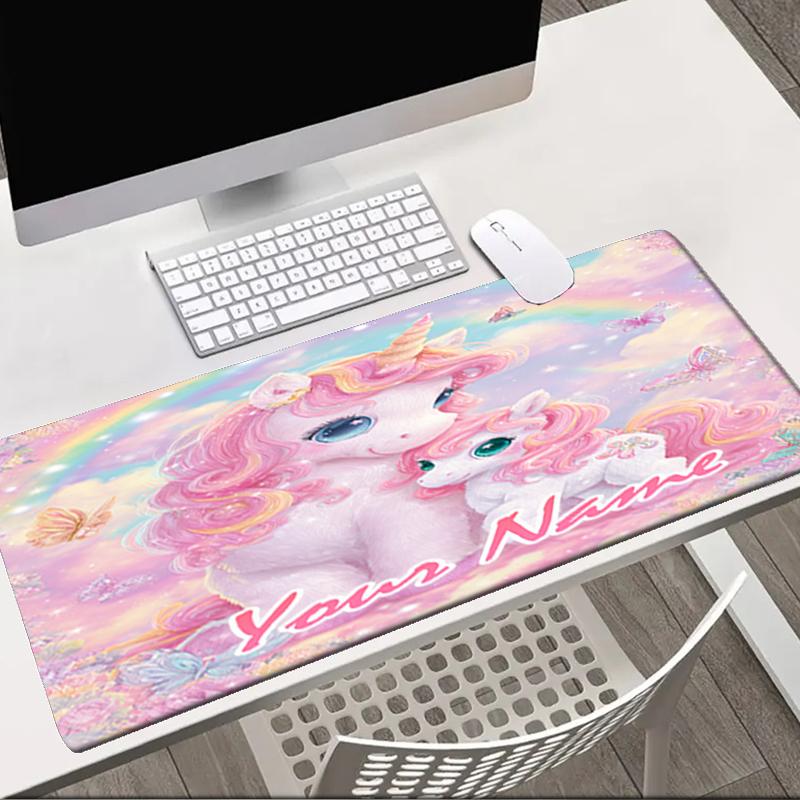 1PC Custom Name Unicorn Dreams: Rainbow Connection Mouse pad, keyboard and mouse desk pad, for computer notebook Birthday Gift For Any Room Or Office