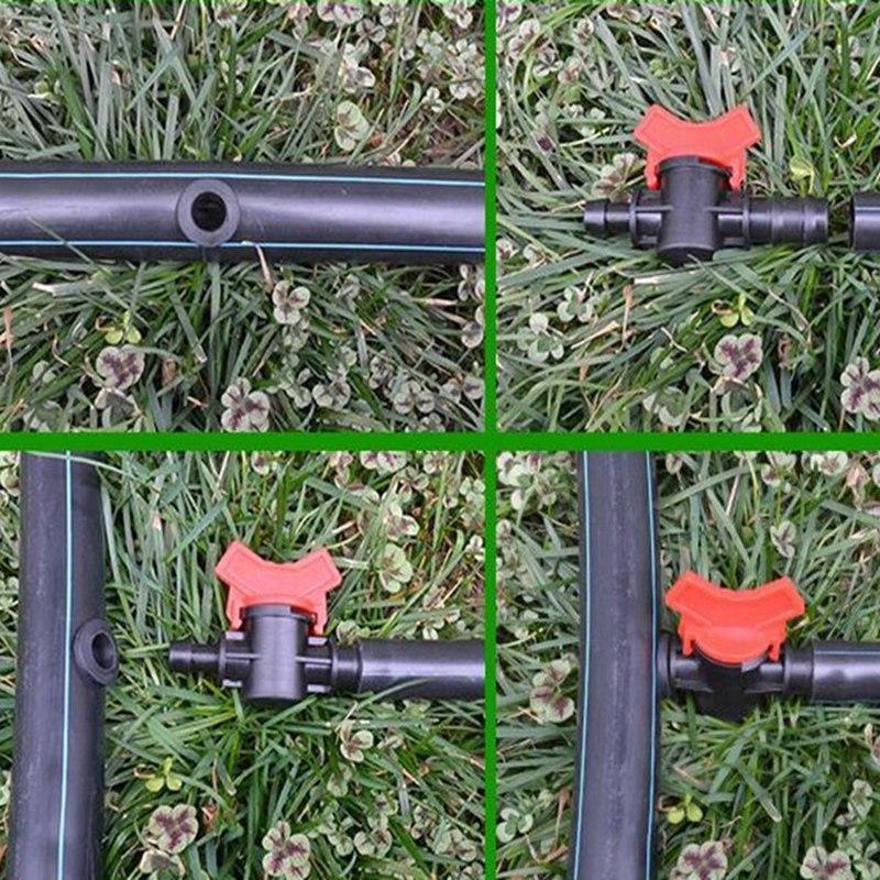20pcs 16PE Pipe By-pass Valve Greenhouse Irrigation System Pipe Connector Pipe Switch Farm Watering Fittings Mini Ball Valve