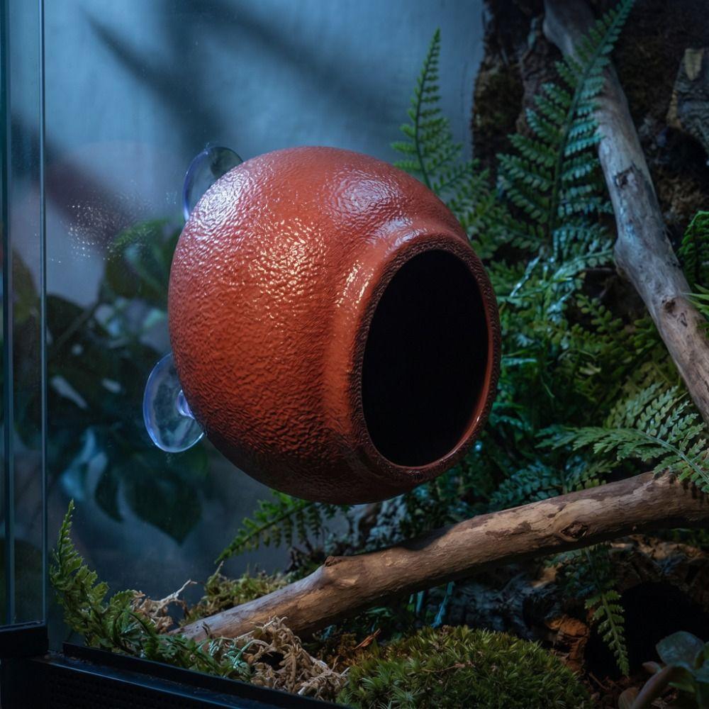 Suction Cup Reptile Hideouts Egg Shaped Climbing Habitat Safe Terrarium Decoration Gecko Habitat