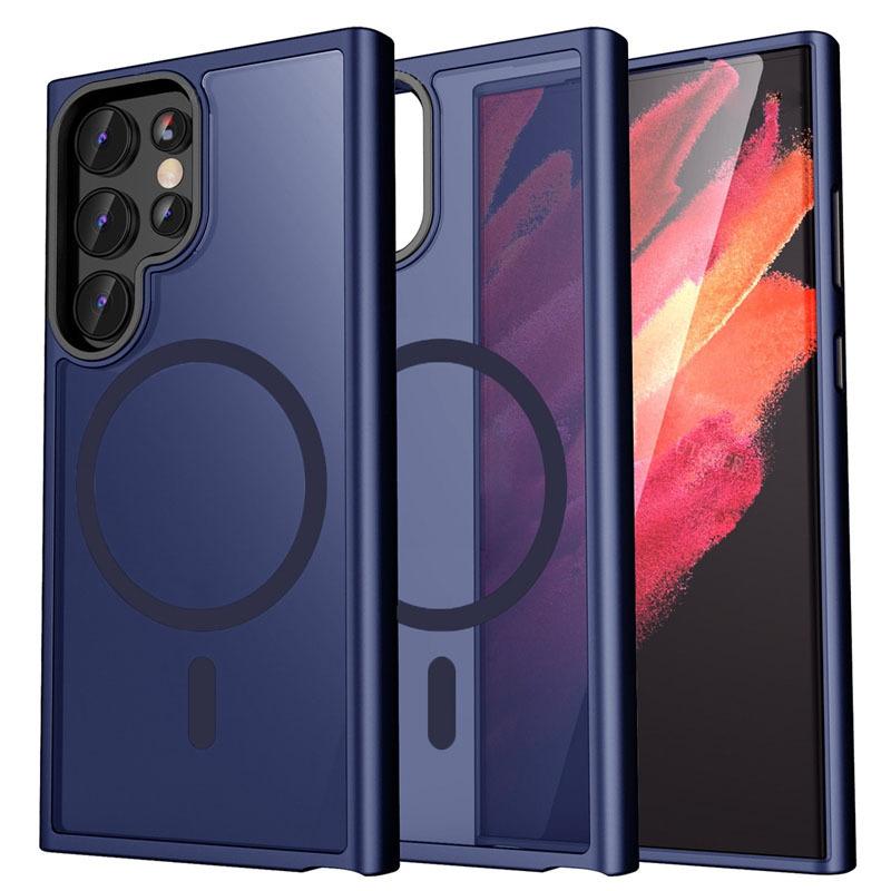 Подходит для Samsung S25Edge Магнитный чехол для телефона S24ultra Магнитная кожа Абсорбирующий чехол для мобильного телефона S23Plus Высокий класс