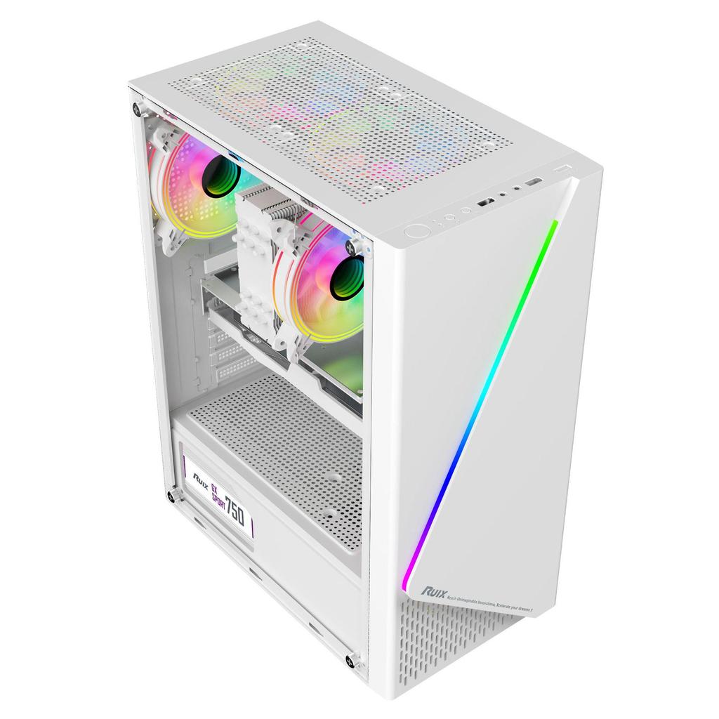 RGB Игровой Настольный Корпус с Боковым Окном и Цветной Светодиодной Лентой