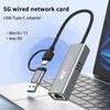 Адаптер USB 5 Гбит/с на Ethernet для ноутбука, чипсет RTL8157, 5000 Мбит/с USB3.2 на RJ45, сетевой конвертер 5G 2.5G 1G 100 Мбит/с