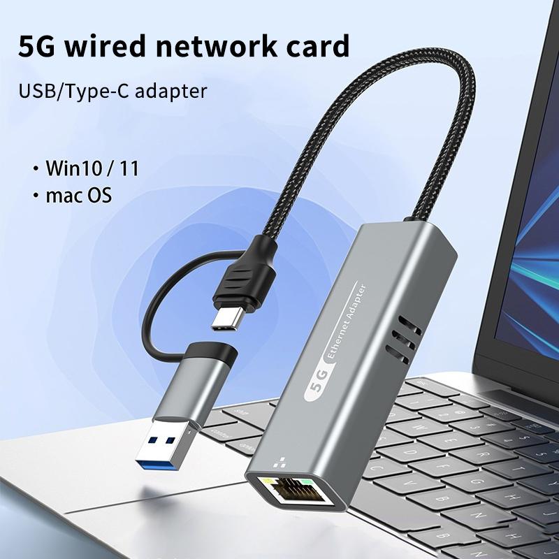 Адаптер USB 5 Гбит/с на Ethernet для ноутбука, чипсет RTL8157, 5000 Мбит/с USB3.2 на RJ45, сетевой конвертер 5G 2.5G 1G 100 Мбит/с