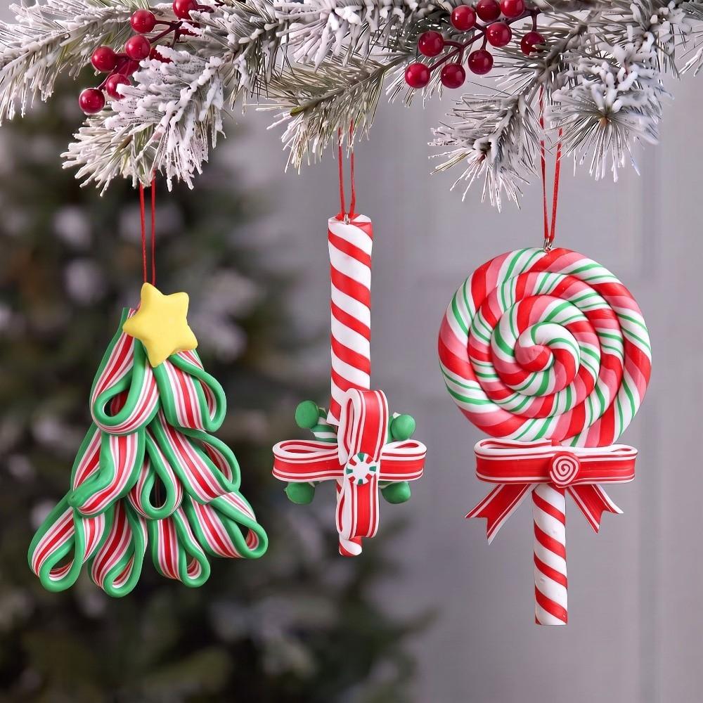Hanging Fake Candy Pendant Rainbow Design Xmas Tree Hanging Decor Christmas Party Decor
