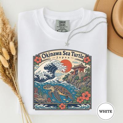 Okinawa Sea Turtle Japan Tshirt, Okinawa Tee, Japan Travel Tee, Sea Turtle Tee, Ukiyo E Tee, Japanese Tee, Okinawa Gift, Turtle Shirt