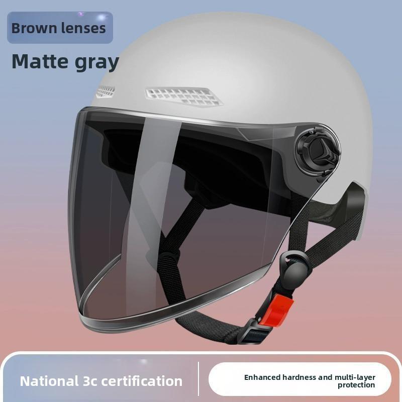 Electric Car Helmet Men and Women Summer Sun Protection Helmet Lightweight Half Helmet Battery Car Sunshade