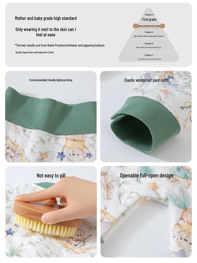 High Waist Cotton Blend Baby Warm Pants for Boys & Girls - Belly Protection Underwear for Spring, Autumn, Winter