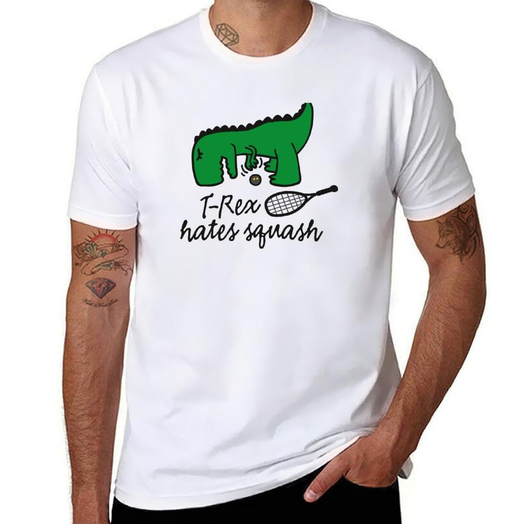 T-Rex hates squash squash dinosaur squash player T-Shirt shirts graphic tees sublime animal prinfor boys shirts men graphic