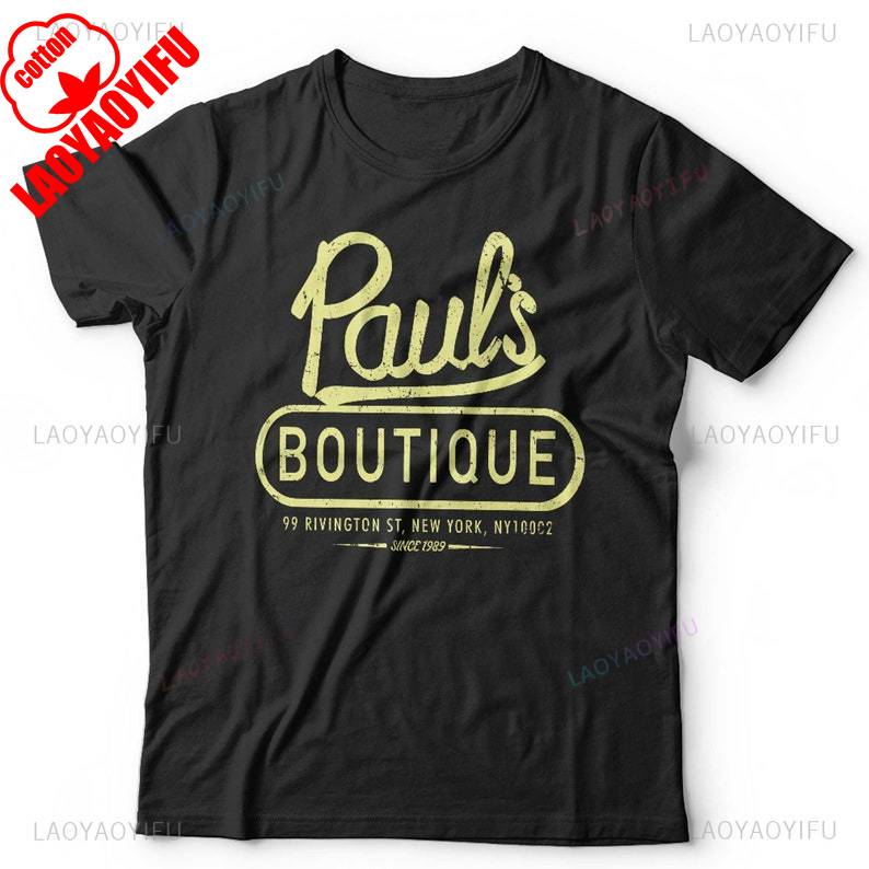 Pauls Boutique Футболка Унисекс Beastie Boys 80-х Хип-хоп Рэп Винтаж Ретро С коротким рукавом Классический крой Хлопок Дышащая Camisetas