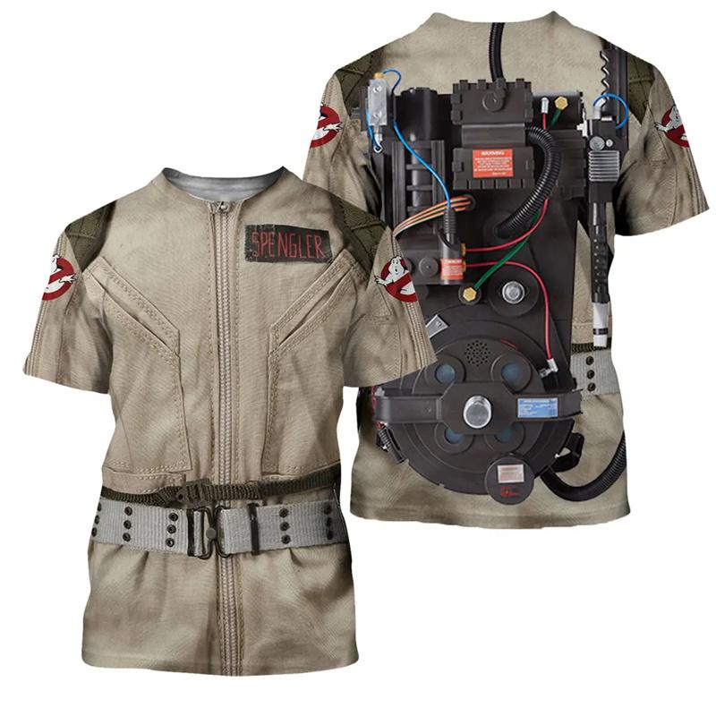 Модные футболки для косплея пожарных Летний тренд Футболки с коротким рукавом и круглым вырезом с 3D-принтом Мужские футболки Повседневная забавная уличная одежда