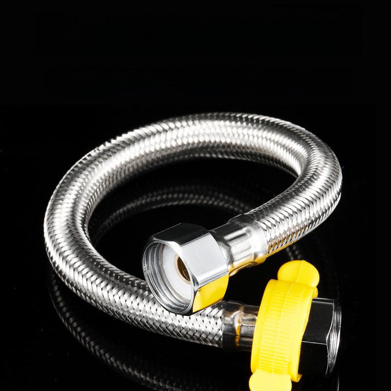 Brand 304 Stainless Steel Explosion-Proof Braided Hose for Water Heater and Toilet Faucet - Universal 4-Point Inlet Pipe