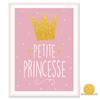 [A0725] - Children's Canvas 'Little Princess' Pink (Crown) - 40x30cm