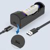 Портативный зарядный адаптер с интерфейсом Type-C, 1-слотовый, поддерживает различные типы литиевых аккумуляторов, включая 18650