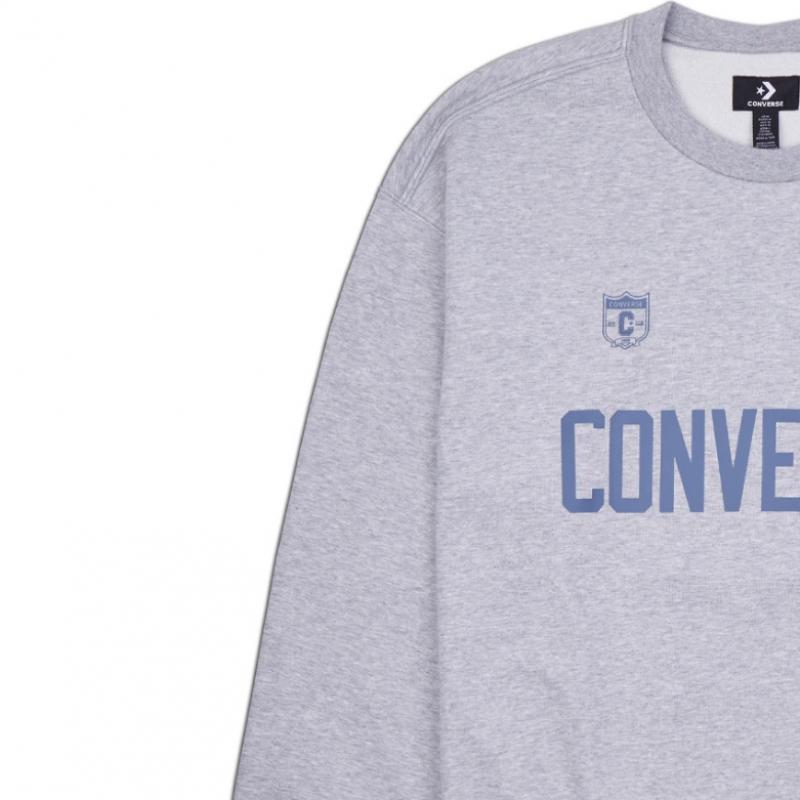 Converse Толстовка Retro Chuck Soccer Crew винтажная серая вересковая 10028409 A02