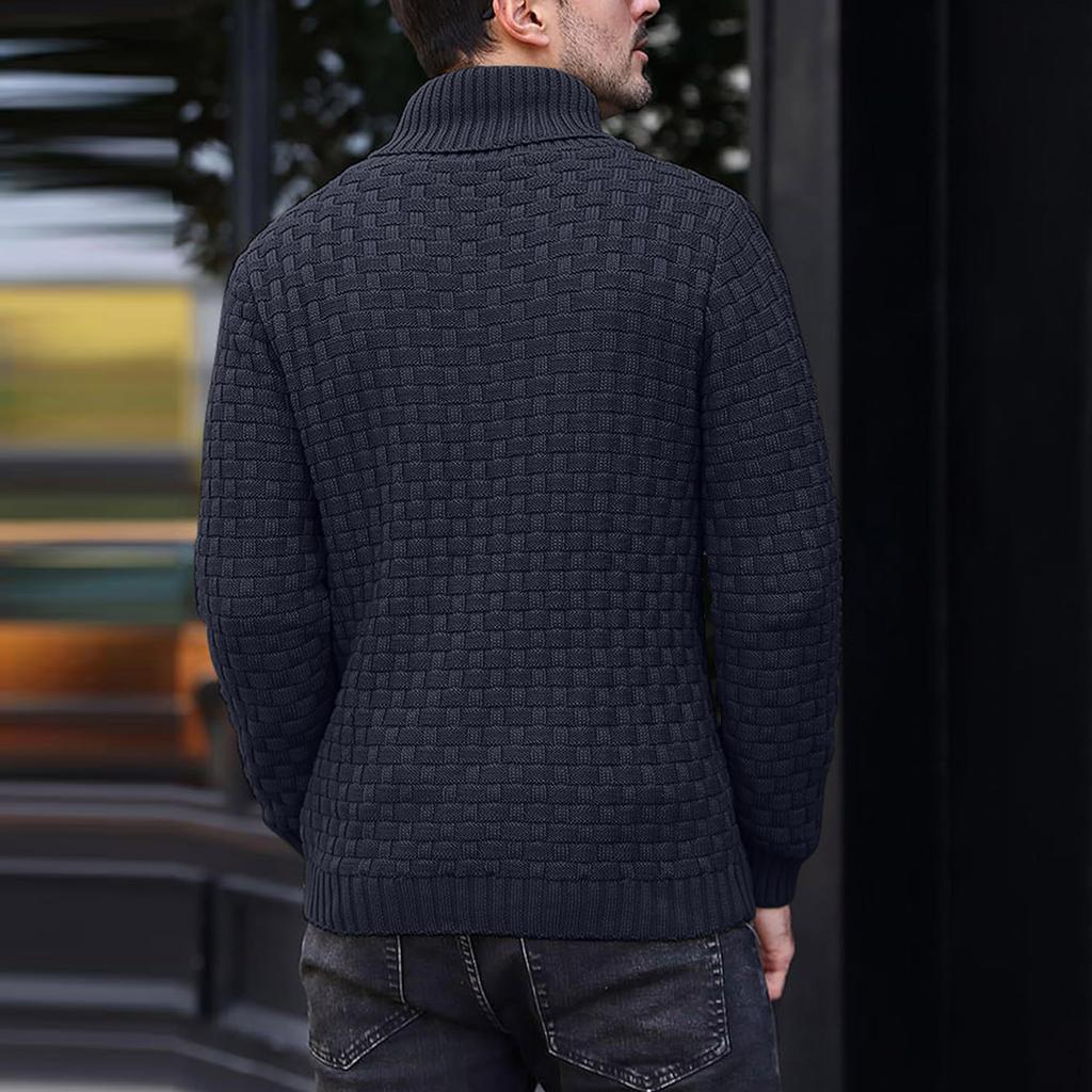Мужской однотонный свитер-пуловер, модный свитер с круглым вырезом, облегающего кроя