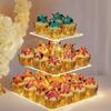 Unique Square Acrylic Multi Tier Cupcake Display Stand with LED Lights for Weddings and Birthday Parties (Without battery)