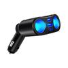 USB Car Charger 1-to-2 Cigarette Lighter Adapter with Dual USB 3.1A Ports, LED Voltage Display, Safety Protection, 12V/24V
