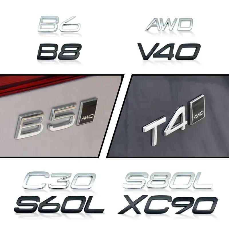 zpebr9 3D ABS T4 T5 T6 T8 AWD B3 B4 B5 B6 B8 Letter Logo Car Rear Tail Trunk Fender Sticker For Volvo V40 V60 C30 S60L S80L XC40 XC60