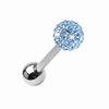 Хирургическая сталь со стразами, шарик со штангой, кольцо для языка, шпилька для пирсинга