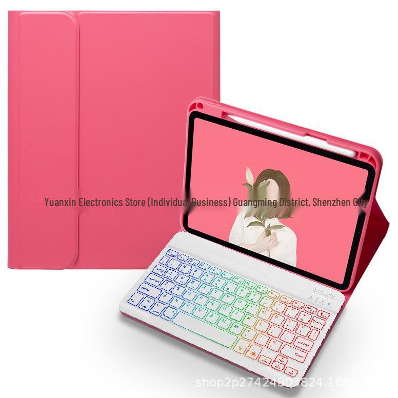 Чехол-клавиатура для iPad 10.9" 11-го поколения с 7-цветной подсветкой, Магнитное крепление, Отсек для стилуса, Съемный, Подходит для планшетов Air и 9-го поколения