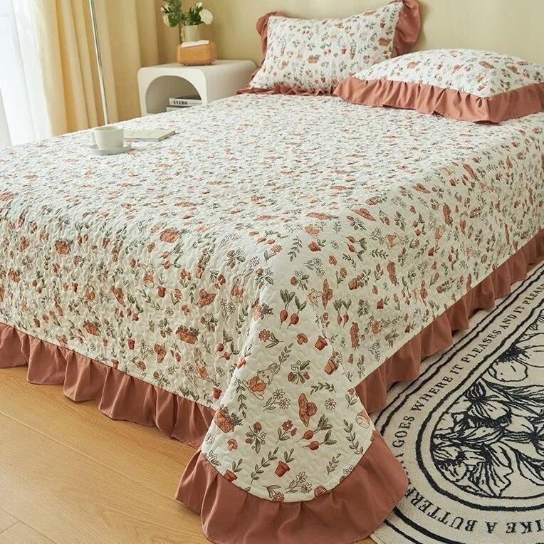 Новое высококачественное покрывало на кровать, двухслойная хлопчатобумажная конопляная пряжа, бытовые нескользящие утолщенные хлопковые простыни с зажимом, кружевные чехлы, одеяла
