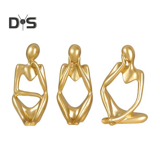 3 шт. абстрактная фигурка мыслителя, мини-статуэтка сидящего мыслителя из смолы, скульптура для гостиной, домашнего офиса, книжной полки, украшения для рабочего стола