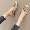 Fashion Designer Women Slippers Slip On Mules Heel Casual Shoes British Buckle Slides Wooden Block Heels Summer Footwear