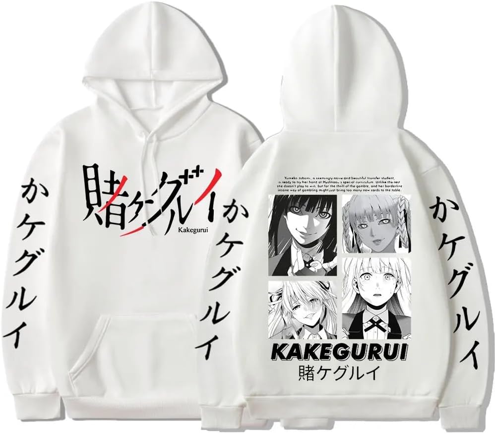 2024 New Anime Kakegurui Hoodies Cosplay Yumeko Jabami Womens Casual Sweatshirts Pocket Loose Clothes Pullover