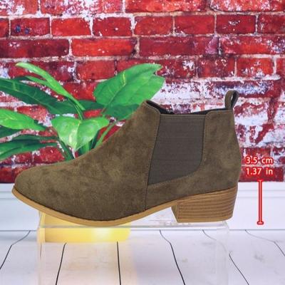 Эластичные челси большого размера на квадратном каблуке на молнии, новые женские ботильоны с острым носком для осени и зимы