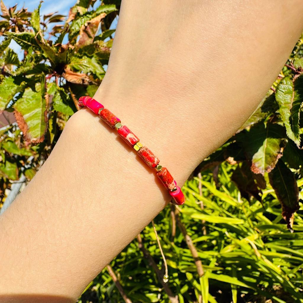 Unisex Bracelet Natural Gemstone Maanshan Turquoise Wheel Shape Smooth Cut Beads Stretchable Bracelet