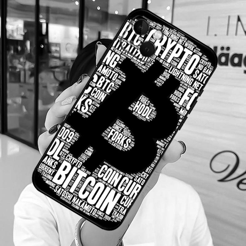Чехол для телефона Bitcoin BTC для iPhone 13 12 Mini 11 14 15 16 Pro Max Plus X XS Max XR Защитный корпус