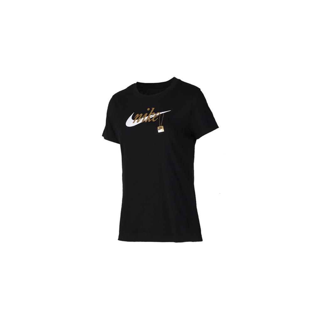 Nike Short Sleeve Crew Neck T-Shirt Women Tops Black CJ7915-010