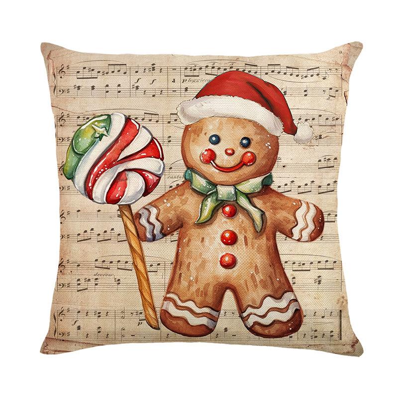 45cm Gingerbread Man Christmas Cushion Cover Pillowcase 2025 Christmas Decorations for Home Xmas New Year Christmas Decor