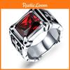 Stunning Vintage Red Onyx Thor Men's Stainless Steel Gothic Style Statement Ring