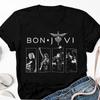 Графическая футболка с изображением рок-группы Bon Jovi, Винтажная футболка Bon Jovi 80-х, Унисекс футболка для концерта Bon Jovi