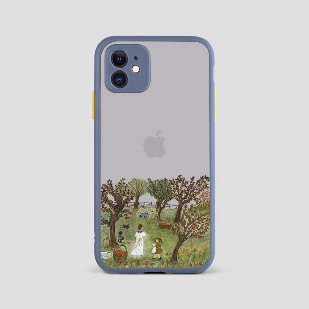 Мультяшный Пейзаж Девушка Чехол для Телефона для iPhone 14 11 12 13 Mini Pro Max 8 7 Plus X XR XS MAX Полупрозрачная Матовая Крышка
