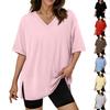Large Oversized Women's Gym T Shirts Plus Size Tops V Neck Short Sleeve Workout Shirts Casual Loose Fit T Shirts