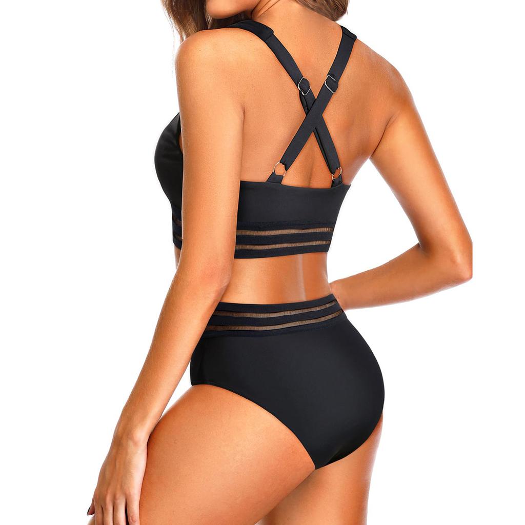 Женский раздельный сексуальный бикини, модный бюстгальтер с высокой талией, мягкий купальник без стального бюстгальтера